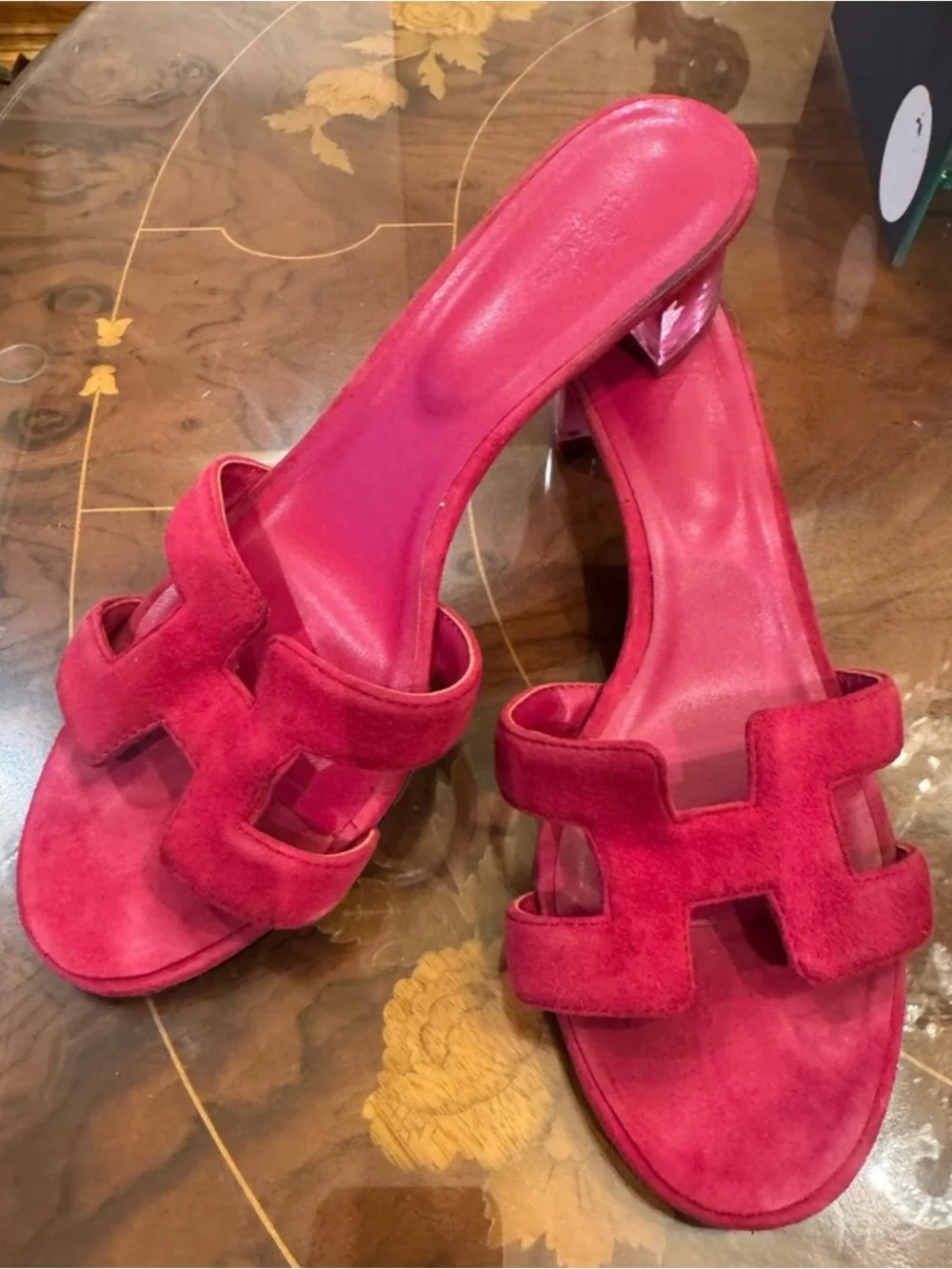 Hermès Fuchsia Suede Oran Sandals – Size 42 - Picture 5 of 17